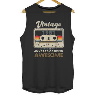 Vintage 1981 Cassette Tape 40 Awesome 40Th Birthday Gift Unisex Tank Top | Favorety UK