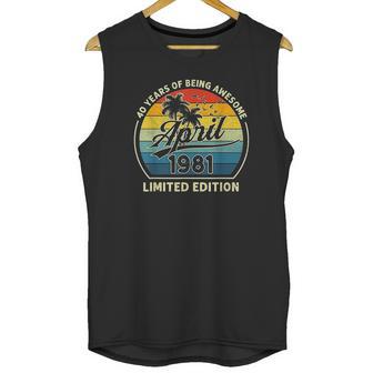 Vintage April 1981 Retro 41 Years Old 41Th Birthday Party Unisex Tank Top | Favorety DE