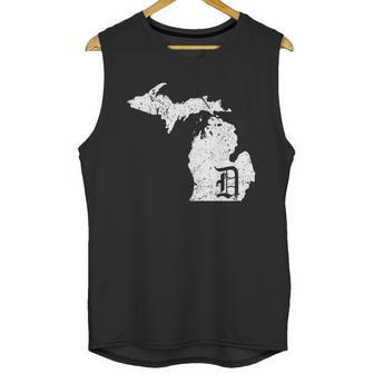 Vintage Detroit Michigan Old English D Unisex Tank Top | Favorety AU