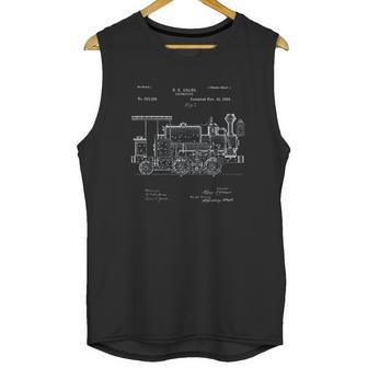 Vintage Patent Print 1886 Locomotive Steam Train Gift Unisex Tank Top | Favorety CA