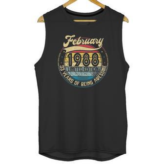 Vintage Retro February 1988 33Rd Birthday Gift 33 Years Old Unisex Tank Top | Favorety UK