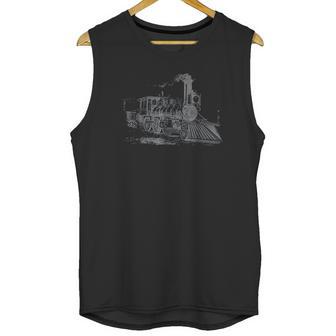 Vintage Steam Train Railway Locomotive Unisex Tank Top | Favorety