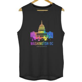 Washington Dc Skyline Watercolor Souvenirs Gifts Us Capitol Unisex Tank Top | Favorety AU