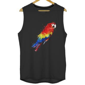 Watercolour Colourful Scarlet Macaw Parrot Bird Painting Unisex Tank Top | Favorety UK