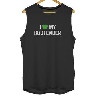 Weed Stoner I Love Heart My Budtender Cannabis Dispensary Unisex Tank Top | Favorety