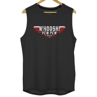 Whoosh Pew Pew Funny Logo Unisex Tank Top | Favorety