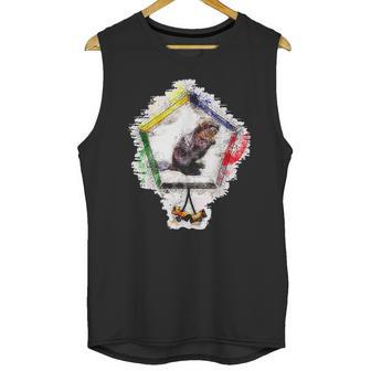 Wood Badge Critter Beaver Watercolor Sketch Print Unisex Tank Top | Favorety AU