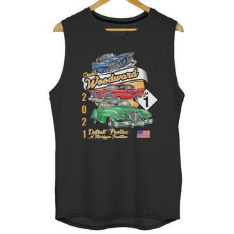 Woodward Ave M1 2021 Three Cars Unisex Tank Top | Favorety