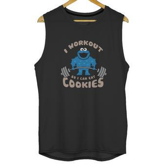 I Workout So I Can Eat Cookies Cookie Monster T-Shirt Unisex Tank Top | Favorety AU