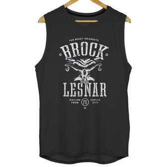 Wwe Brock Lesnar Stencil Type With Skull Unisex Tank Top | Favorety UK