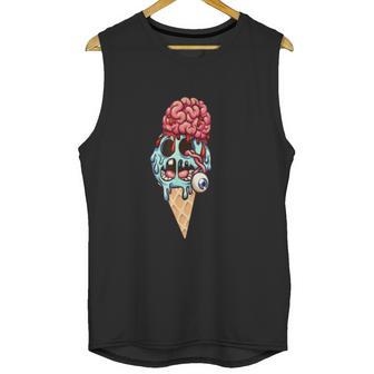 Zombie Ice Cream With The Brain And Eye Popping Out Unisex Tank Top | Favorety DE