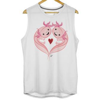 Axolotl Amphibian Love With Heart Valentine Unisex Tank Top | Favorety AU