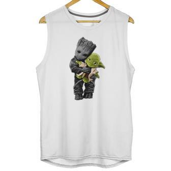 Baby Groot Hugging Baby Yoda Unisex Tank Top | Favorety UK