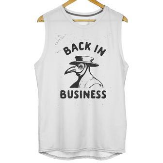 Back In Business Funny Plague Doctor Graphic Unisex Tank Top | Favorety