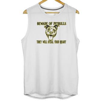 Beware Of Pit Bulls They Will Steal Your Heart Unisex Tank Top | Favorety UK