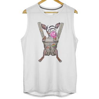 Black Chihuahua Dog In Baby Carrier With Bubble Gum Unisex Tank Top | Favorety CA