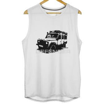 Brown Land Rover Defender Illustation - Autonaut Unisex Tank Top | Favorety CA