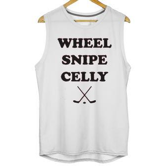 Campus Apparel Wheel Snipe Celly Funny Hockey Dangles Score Celebration Unisex Tank Top | Favorety