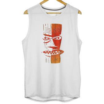 Cool Retro Island Polynesian Tiki Head Unisex Tank Top | Favorety UK