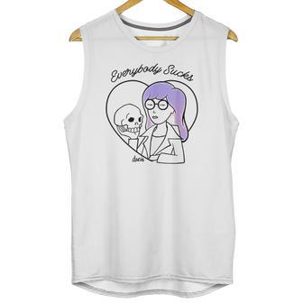 Daria Everybody Macbeth Skull Heart Purple Hair Unisex Tank Top | Favorety UK