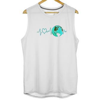 Earth Day Heartbeat Recycling Climate Change Activism Gift Unisex Tank Top | Favorety CA