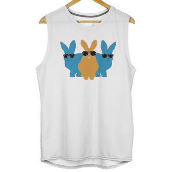 Easter For Men Hip Trio Bunnies Funny Graphic Hipster Easter Bunny Unisex Tank Top | Favorety DE