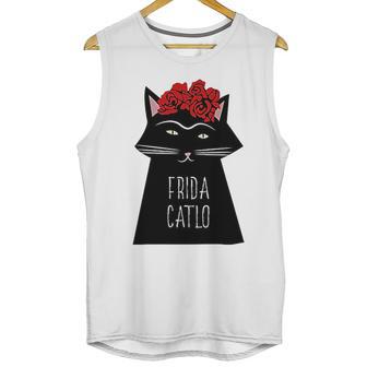 Funny Frida Kahlo Cat Art Unisex Tank Top | Favorety AU