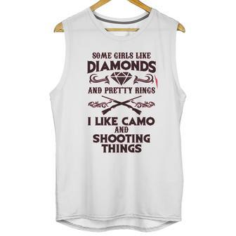 Some Girls Like Diamonds And Pretty Rings I Like Camo Shooting Unisex Tank Top | Favorety AU