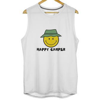 Happy Camper Camping Smiley Face Unisex Tank Top | Favorety AU