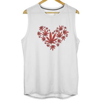 Heart Funny Valentines Day Cannabis 420 Pot Stoner Gift Unisex Tank Top | Favorety CA