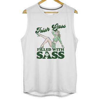 Irish Lass Full Of Sass Funny St Patricks Day Pinup Girl Unisex Tank Top | Favorety