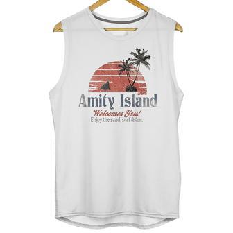 Jaws Amity Island Welcomes You Natural Unisex Tank Top | Favorety