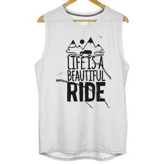 Life Is A Beautiful Ride Style Outline On An Offroad Ash Gray Made In Usa Unisex Tank Top | Favorety CA