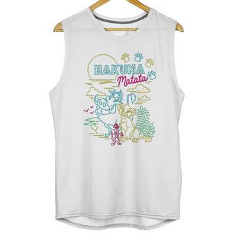 Lion King Neon Outline Group Shot Sketch Unisex Tank Top | Favorety CA