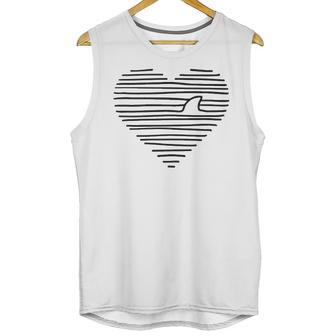 Love Shark Minimalist Line Drawing Shark Fin Unisex Tank Top | Favorety UK