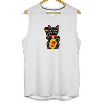 Magic Black Maneki Neko Money Beckoning Lucky Cat Unisex Tank Top | Favorety