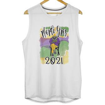 Mardi Gras Cozy Bernie Sanders Sitting Inauguration Funny Unisex Tank Top | Favorety AU