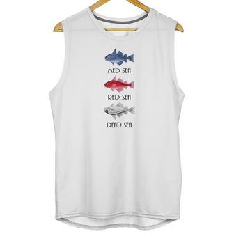 Med Sea Red Sea Dead Sea Black Font Unisex Tank Top | Favorety DE