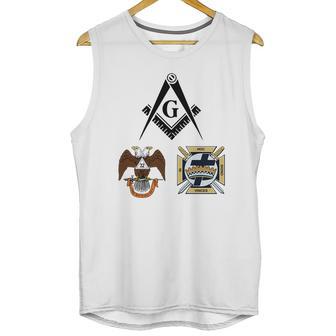 Mens Mason Scottish York Rite Masonic Black Down Unisex Tank Top | Favorety