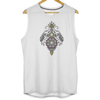 Mirrored Ornate Elephants Henna Art Unisex Tank Top | Favorety DE