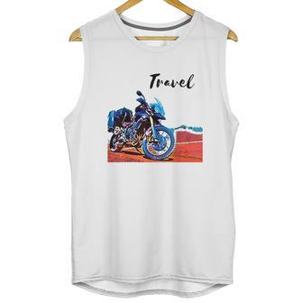 Motorcycle Travel Adventure Photo Art Triumph Moto Bike Unisex Tank Top | Favorety UK