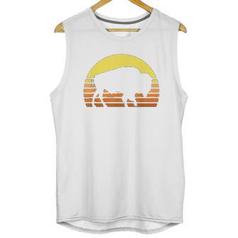 Native American Bison Buffalo Bull Western Indian Retro Sun Unisex Tank Top | Favorety