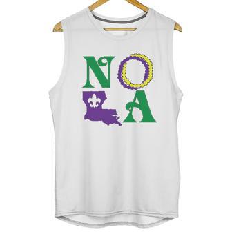 Nola New Orleans Louisiana Mardi Gras Beads Fleur De Lis Lily Unisex Tank Top | Favorety CA