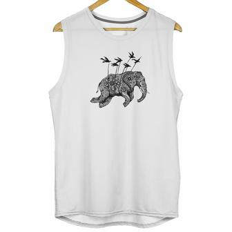 Ornate Elephant Tee Henna Mehndi Flying Unisex Tank Top | Favorety