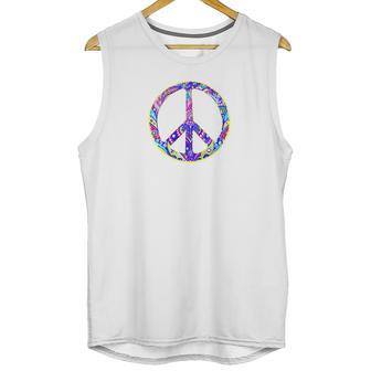 Peace Symbol In Easter Colors For Earth Day Jewel Tone Unisex Tank Top | Favorety UK