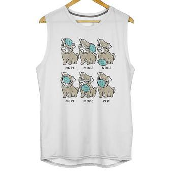 Pug Dog Wearing Face Social Distancing Gift Unisex Tank Top | Favorety