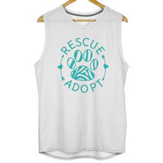 Rescue Adopt Animal Lover Love Cats Dogs Paw Print Gift Unisex Tank Top | Favorety UK