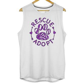 Rescue Adopt Animal Lover Love Cats Dogs Paws Print Lover Unisex Tank Top | Favorety UK