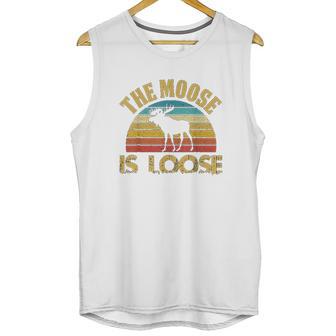 Retro Vintage Moose Is Loose Funny Moose Lover Gift Unisex Tank Top | Favorety