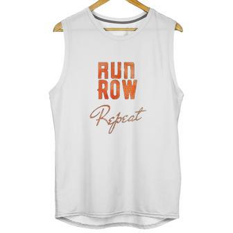 Run Row Repeat Workout With Orange Letters Unisex Tank Top | Favorety DE